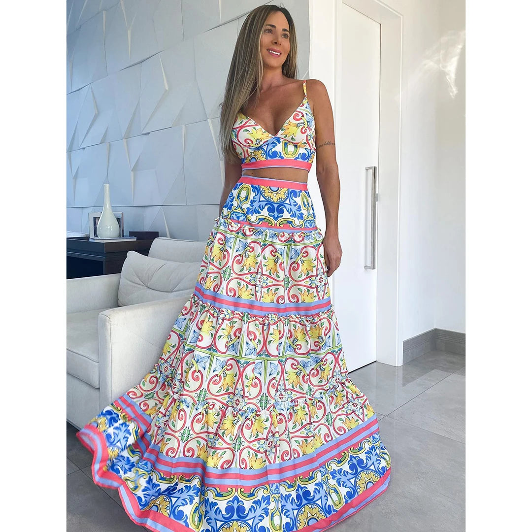 Saia Maxi e Top Floral