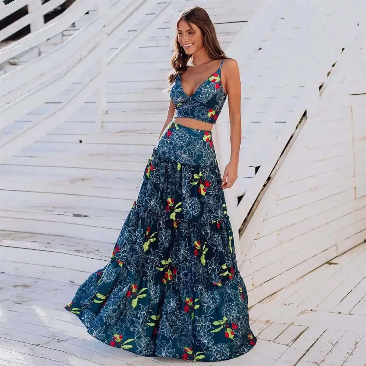 Saia Maxi e Top Floral