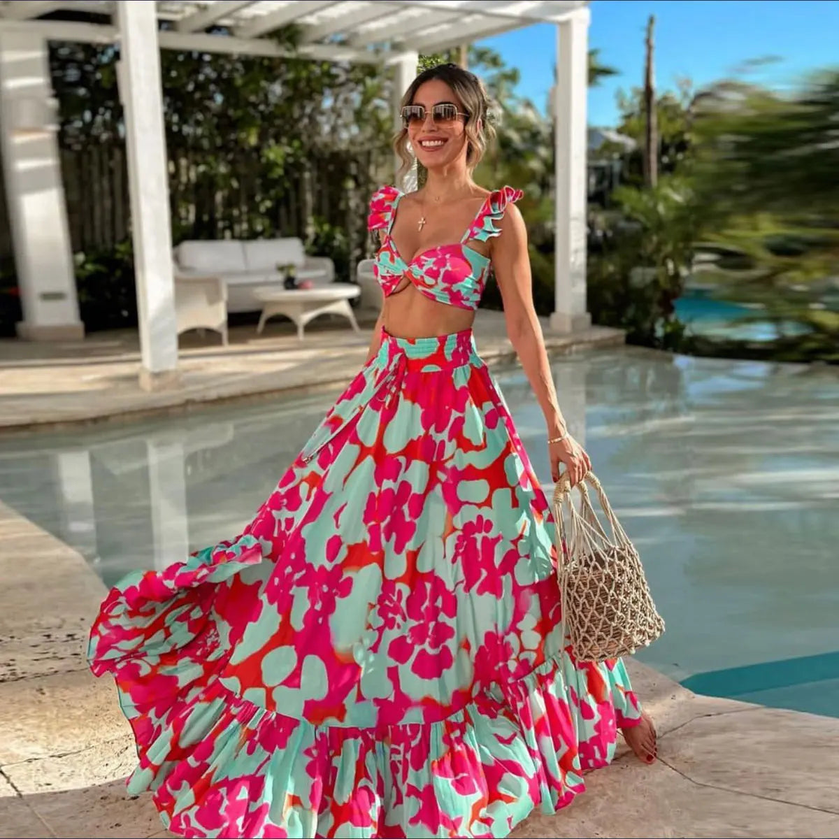 Saia Maxi e Top Floral